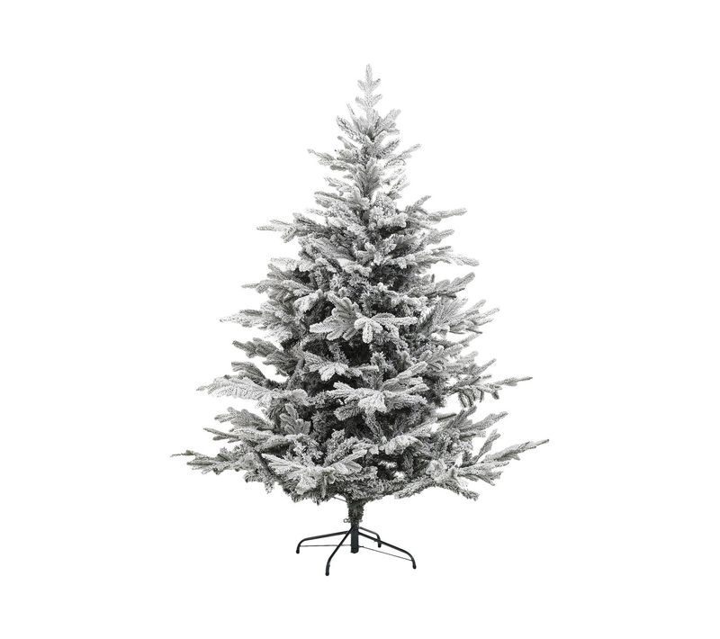 Sapin De Noël Artificiel Vert Floqué Blanc Et Pailleté Qualité Premium H 210 Cm