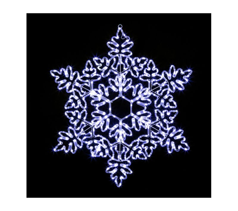 Déco Flocon En Tube Lumineux 360 LED Blanc Froid H 85 Cm