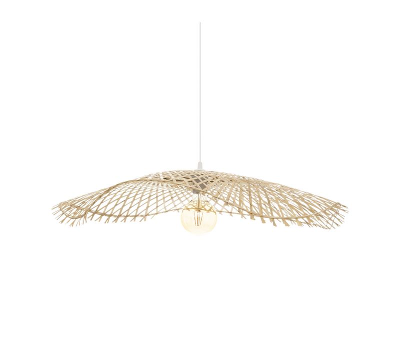 Luminaire Suspension En Bambou Et Métal D 75 Cm