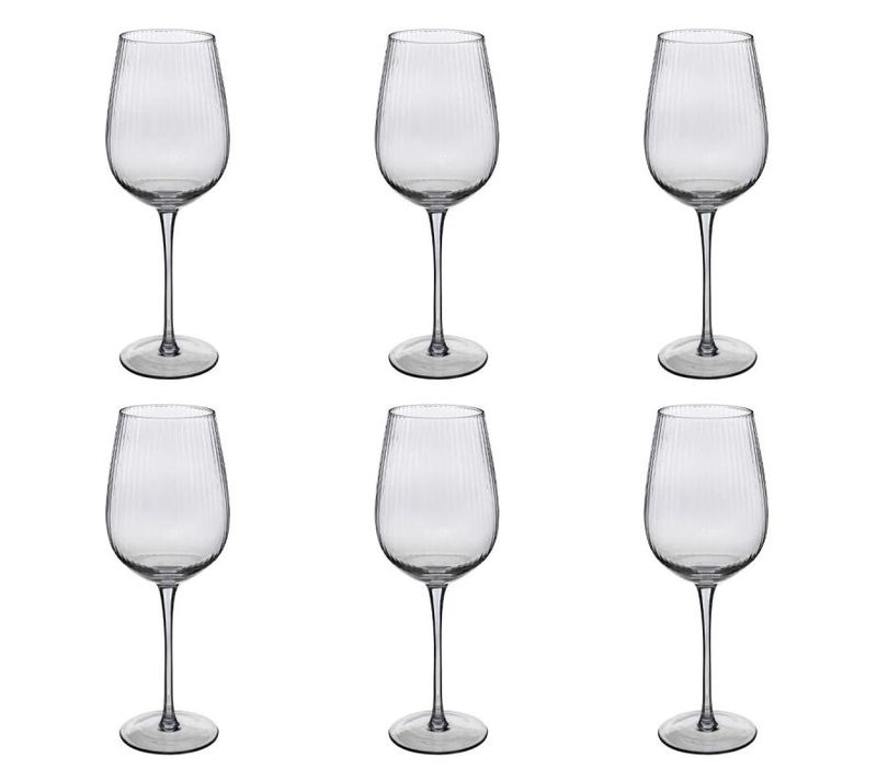 Lot De 6 Verres à Vin "midnight Garden" 38cl Transparent