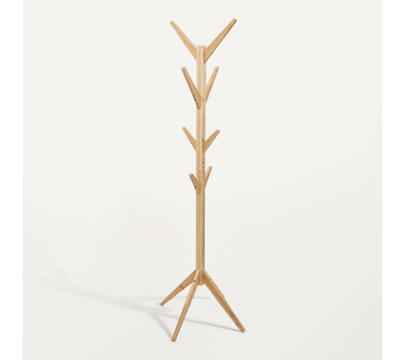 Porte-manteaux 8 Patères En Bambou H 178 Cm