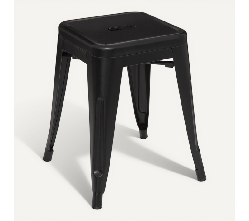 Tabouret En Métal Noir H 46 Cm Style Néo-industriel