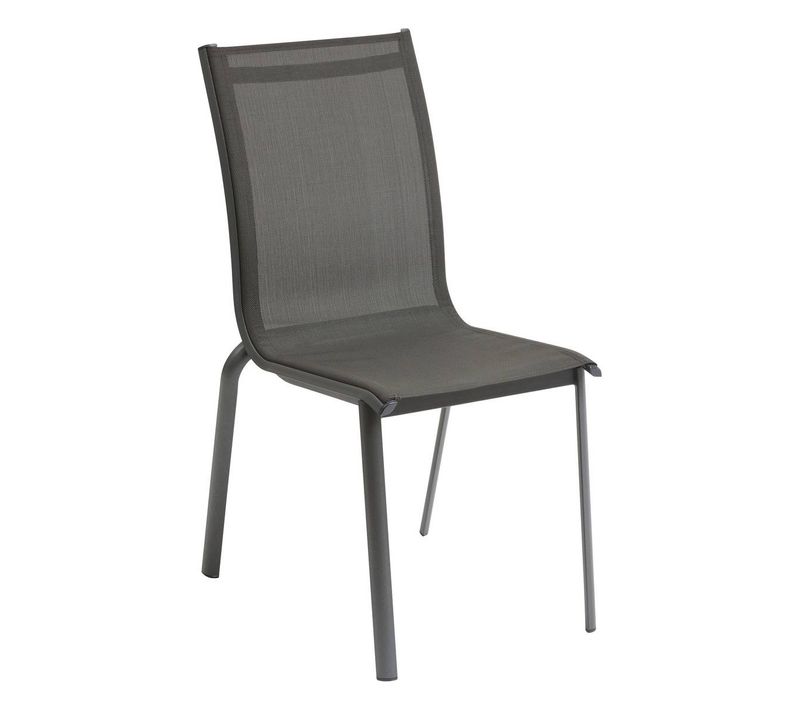 Chaise De Jardin Empilable "axant" Anthracite et Graphite En Aluminium Traité époxy