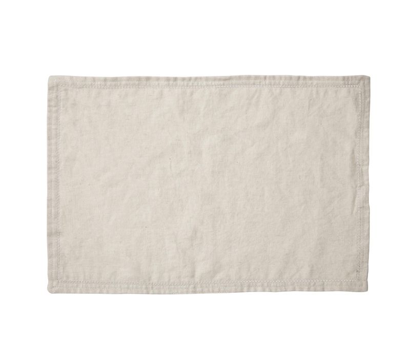 Set De Table En Coton/lin - 45x30 Cm - Beige