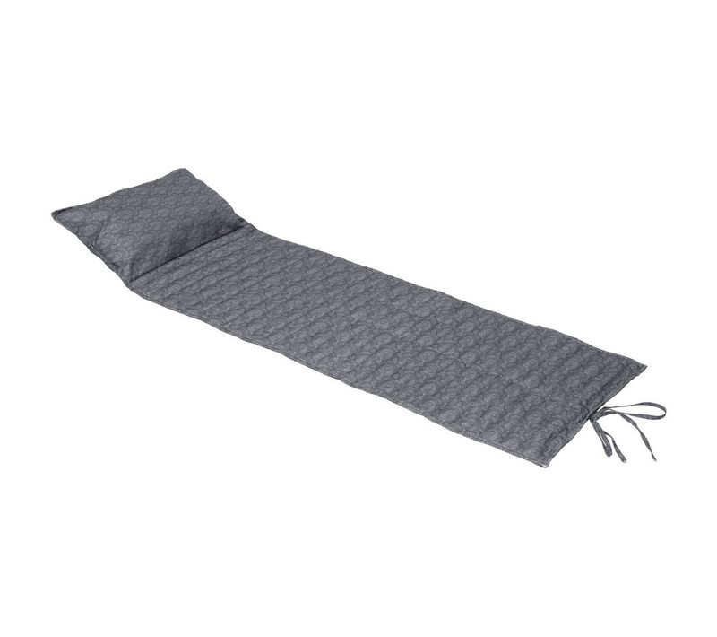 Coussin De Transat Enroulable "adiya" Ardoise 180x60cm En Polyester