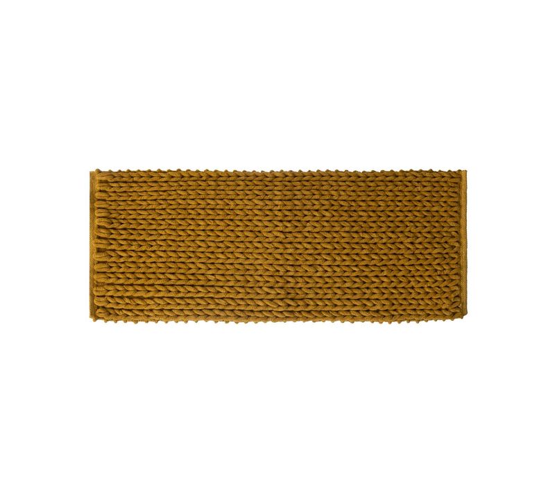 Grand Tapis De Salle De Bain Épais Jaune Moutarde 50 X 120 Cm