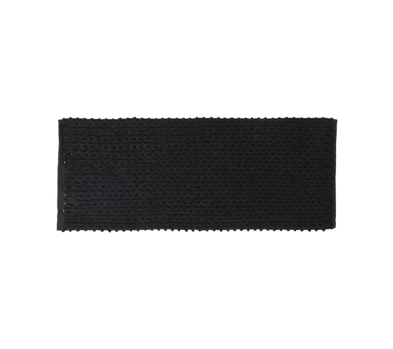 Grand Tapis De Salle De Bain Épais Noir 50 X 120 Cm