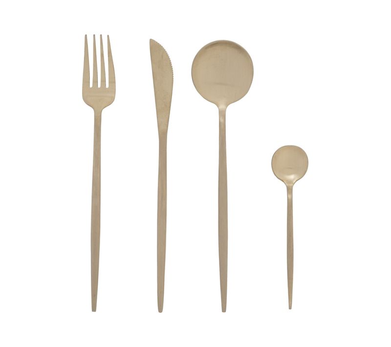 Ménagère 24 Pièces Couverts En Inox Modèle Ida Or Mat