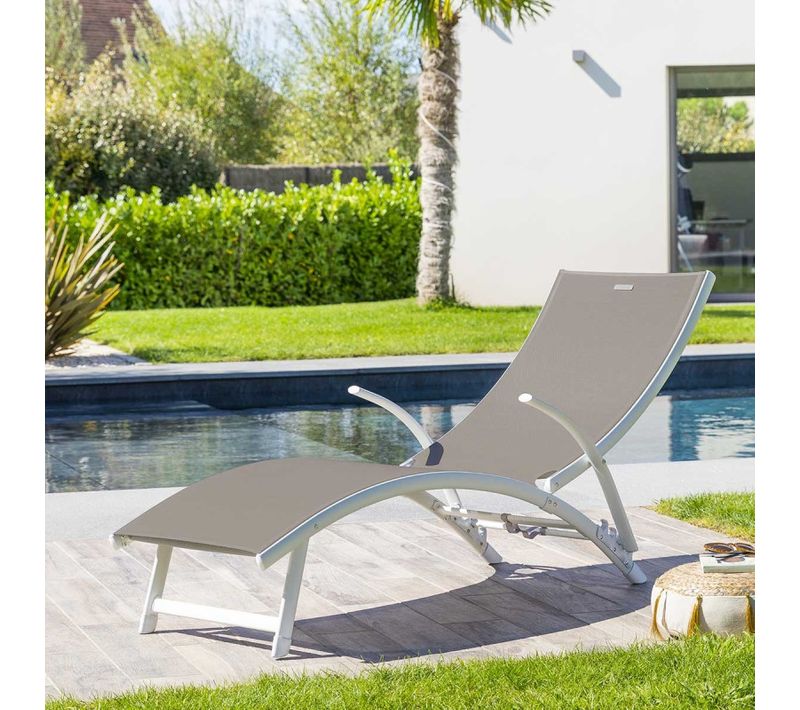 Transat Samba Pliable Noisette/blanc Hespéride