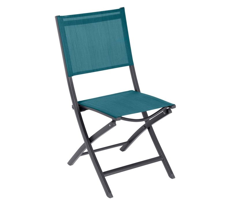 Lot De 4 Chaises De Jardin Pliantes Essentia Bleu Canard et Graphite