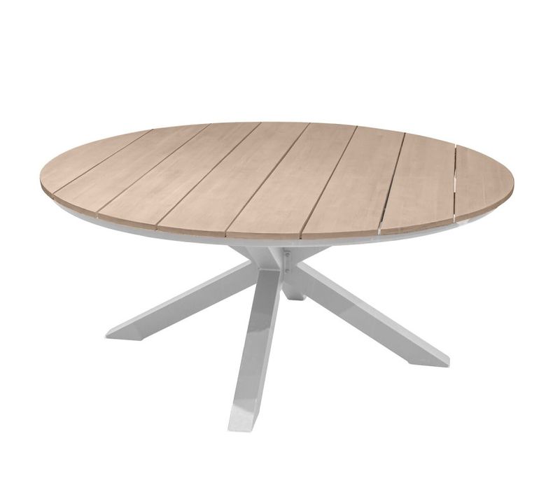 Table Extérieure Ronde 8 Personnes Blanche Oriengo Hespéride