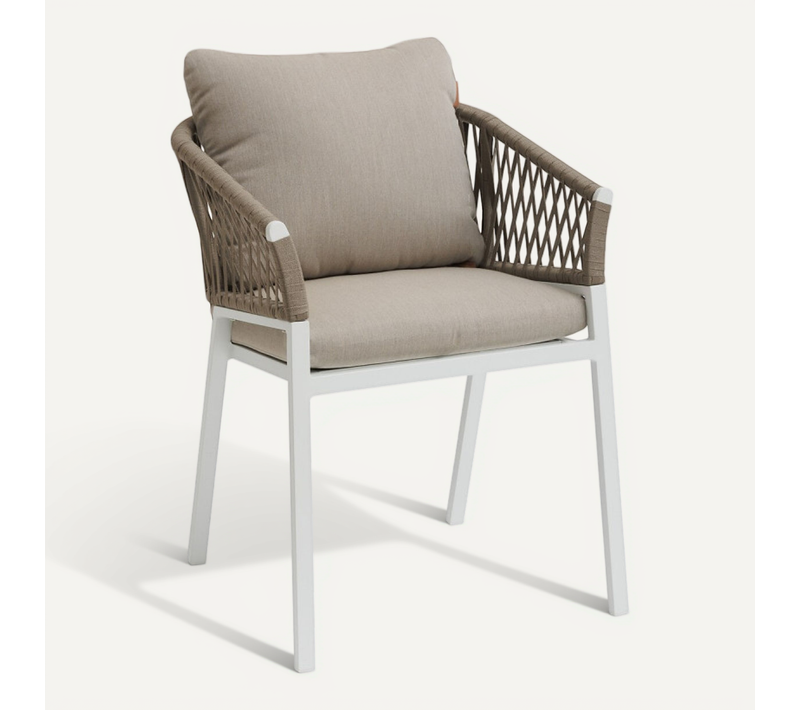 Fauteuil Oriengo Mailles Taupe/blanc Hespéride
