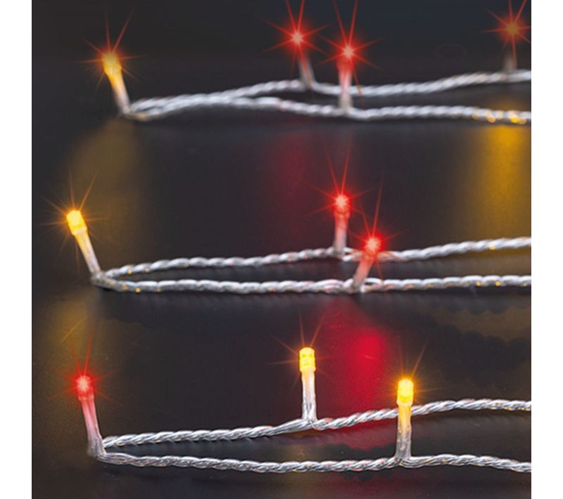 Guirlande Lumineuse Extérieur 20 Mètres 200 LED Blanc Chaud et Rouge 8 Jeux De Lumière