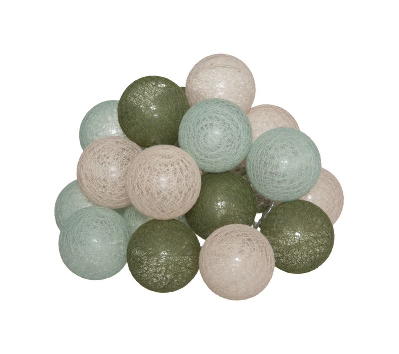 Guirlande Décorative Lumineuse 20 LED Boules En Coton D 6 X L 435 Cm - Multicolore