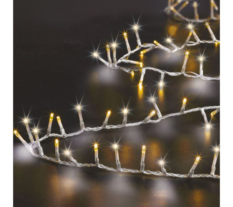 Guirlande Lumineuse Extérieur 50 M 2000 LED Blanc Froid et Chaud 8 Jeux De Lumière