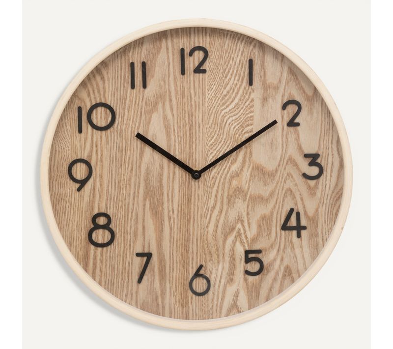 Horloge Murale Design "ivana" 38cm Naturel