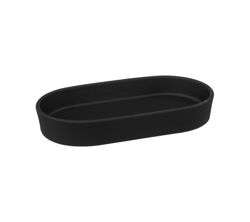 Plateau Organiseur De Salle De Bain En Céramique Noir Mat