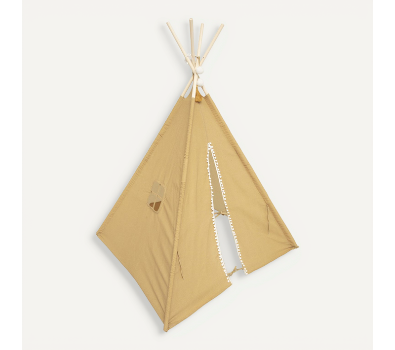 Tipi Enfant Toile Jaune Ocre H 160 Cm