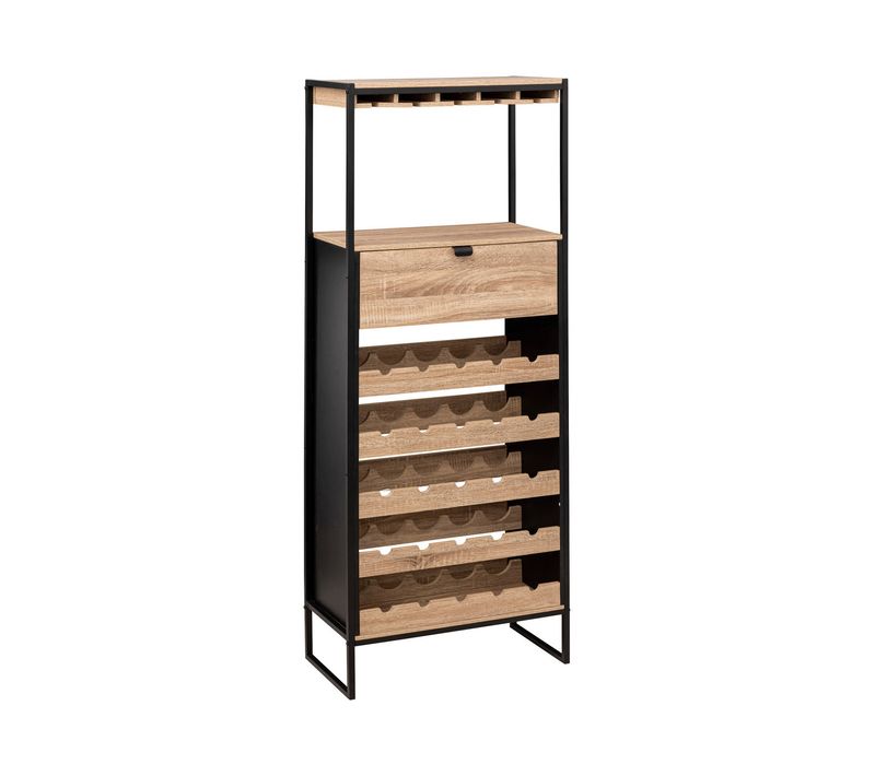 Meuble De Bar Range Bouteilles Et Porte Verres  H 160 Cn