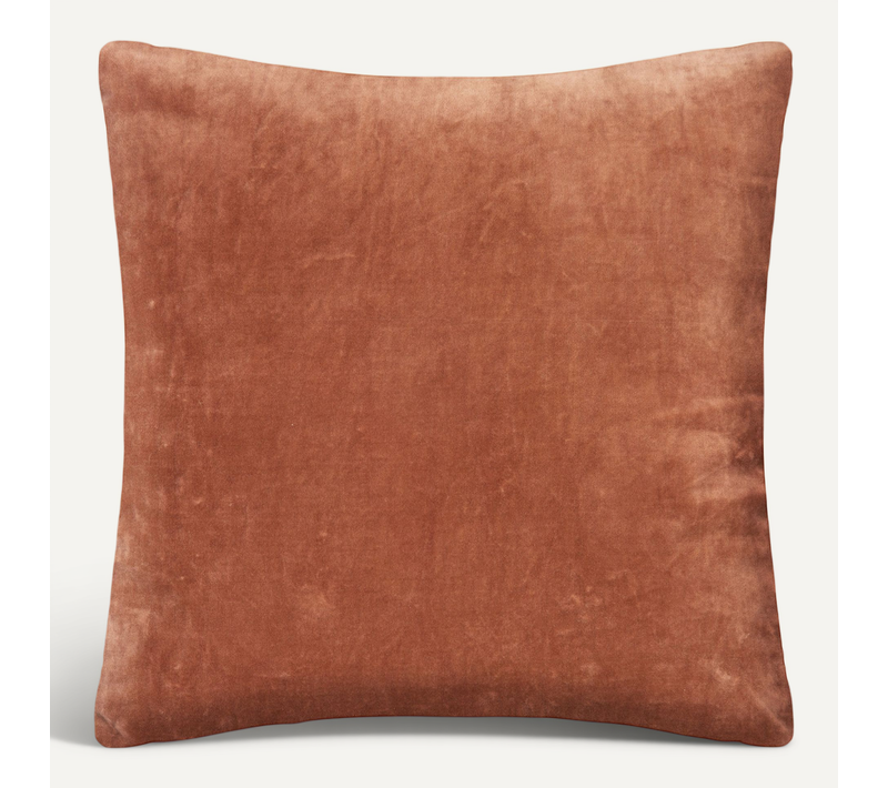 Coussin Décoratif En Velours Terracotta Et Motif Otto 55 X 55 Cm
