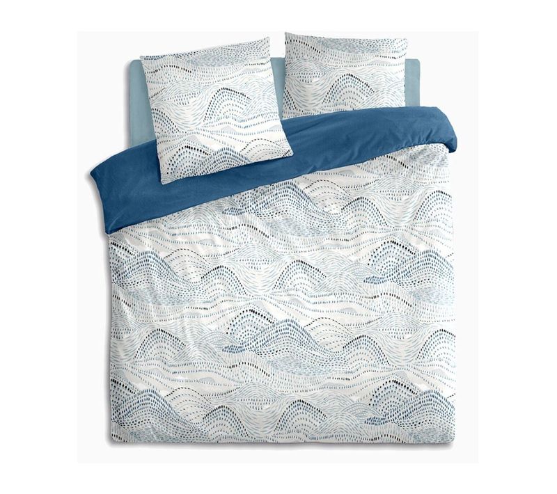 Parure 2 Personnes 260 X 240 Cm Housse De Couette Avec 2 Taies En Percale De Coton Imprimé Ilyan