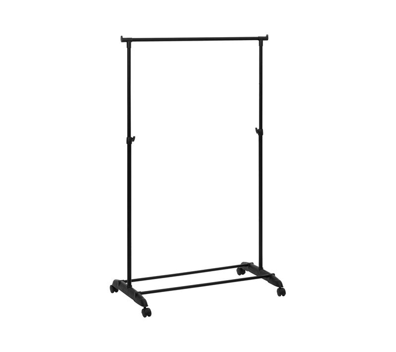 Penderie Portant à Vêtements En Métal Noir Extensible En Hauteur H 160 Cm