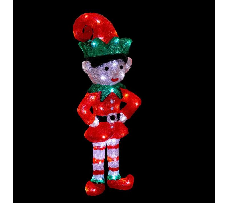 Lutin De Noël Lumineux H50 Cm Extérieur - Rouge