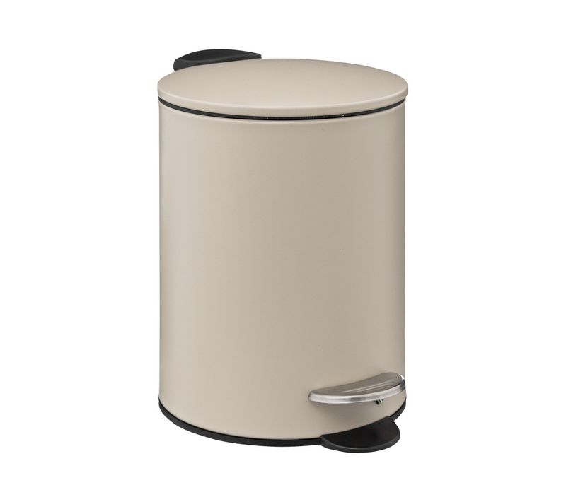 Poubelle De Salle De Bain En Métal Beige Lin Soft Close 3 L