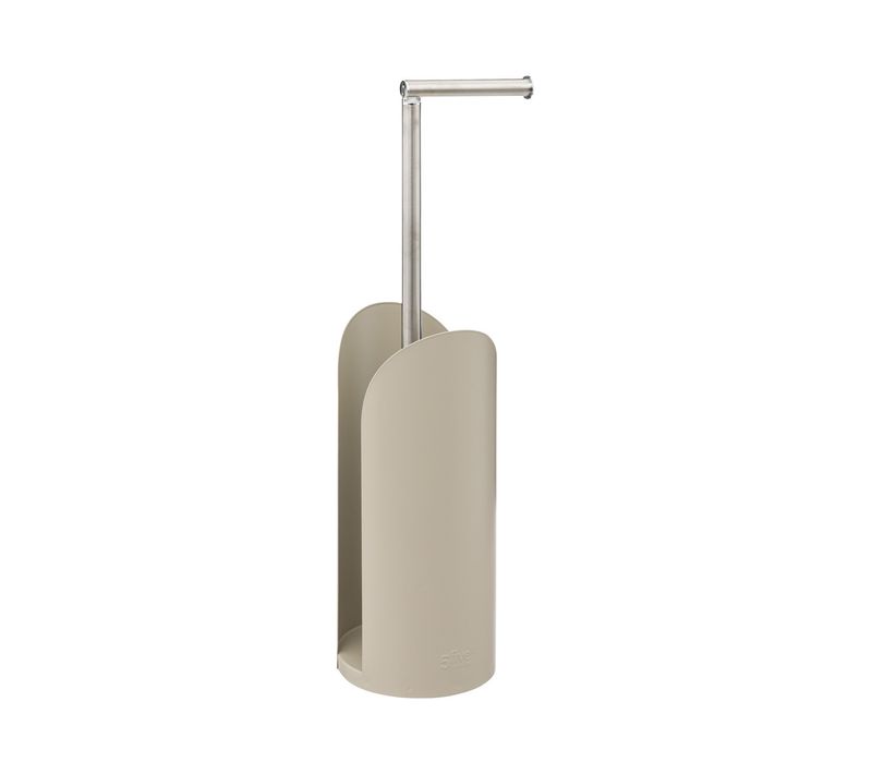 Dérouleur Papier Toilette Wc Avec Réserve En Métal Beige H 60 Cm