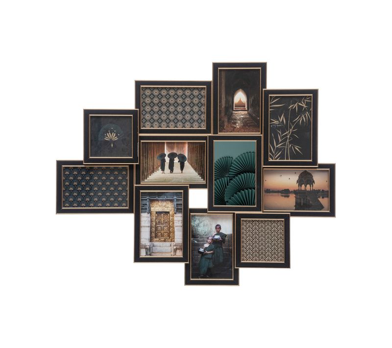 Pêle-mêle Multivues 11 Photos En Bois Et Verre 62 X 49.5 Cm