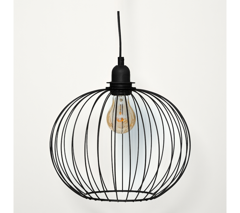 Luminaire Suspension En Métal Noir D 28 X H 22 Cm
