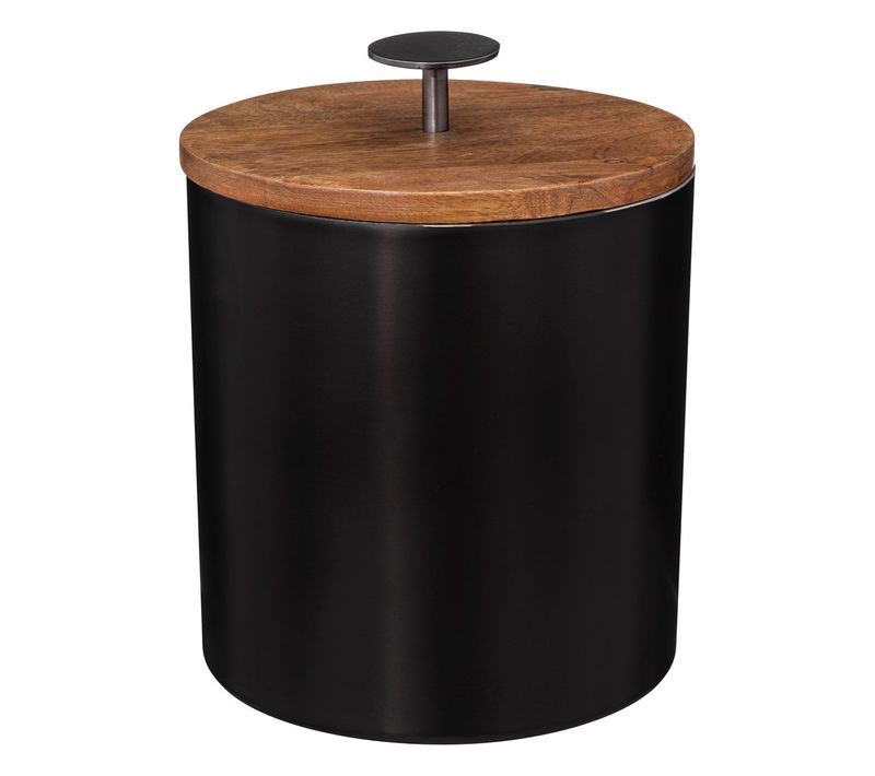 Seau à Glace et Rafraîchisseur De Bouteille En Inox Et Bois De Manguier