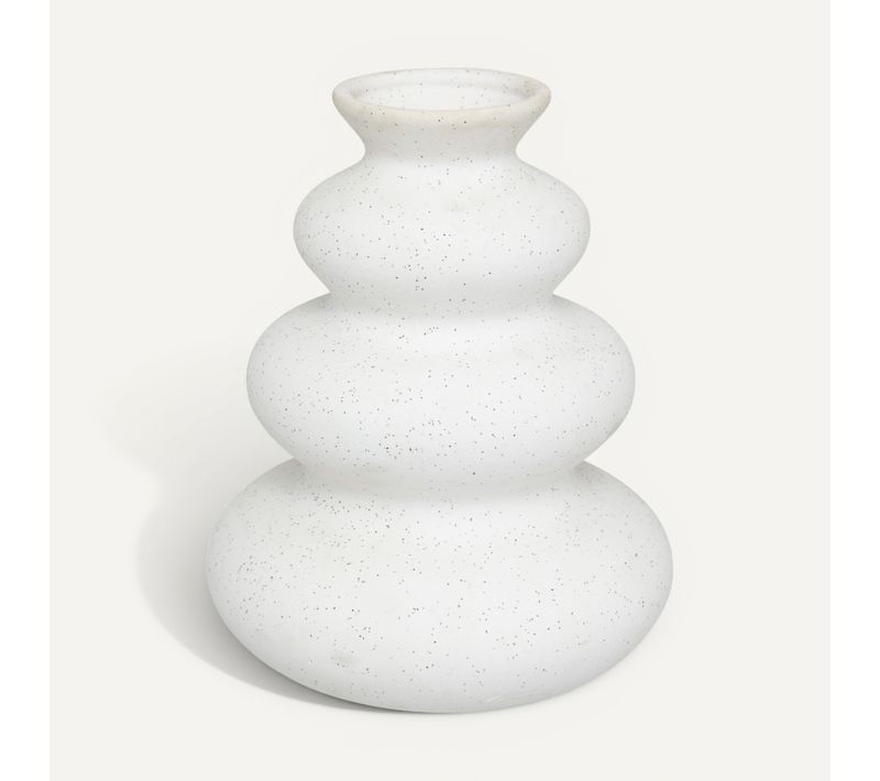 Vase céramique sablée H. 20 cm OLME Blanc