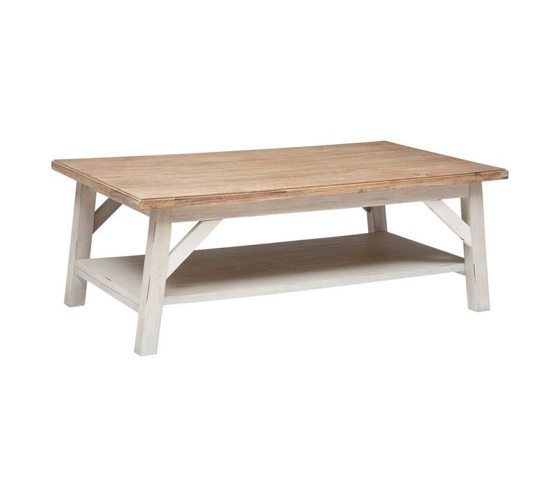 Table Basse "olbia" En Acacia 120x70cm Blanc
