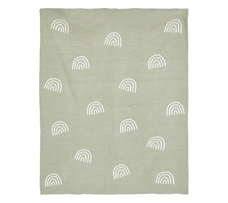 Couverture Tricot Bébé En Tricot 100x80cm Vert