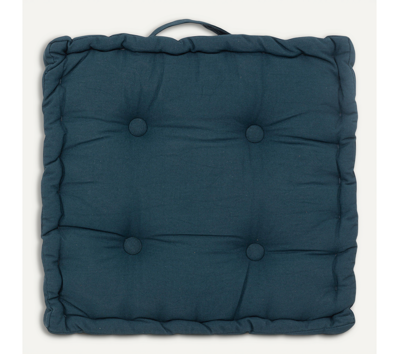 Coussin De Sol En Coton Bleu Egéen 40 X 40 Cm