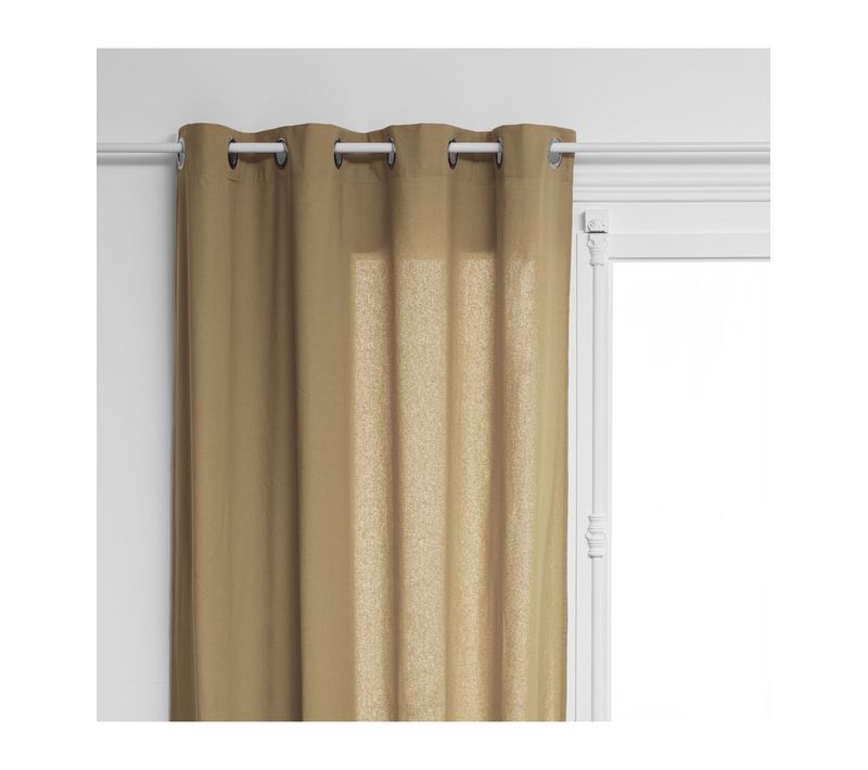 Rideau à Oeillets En Coton Beige Lin 135 X 240 Cm