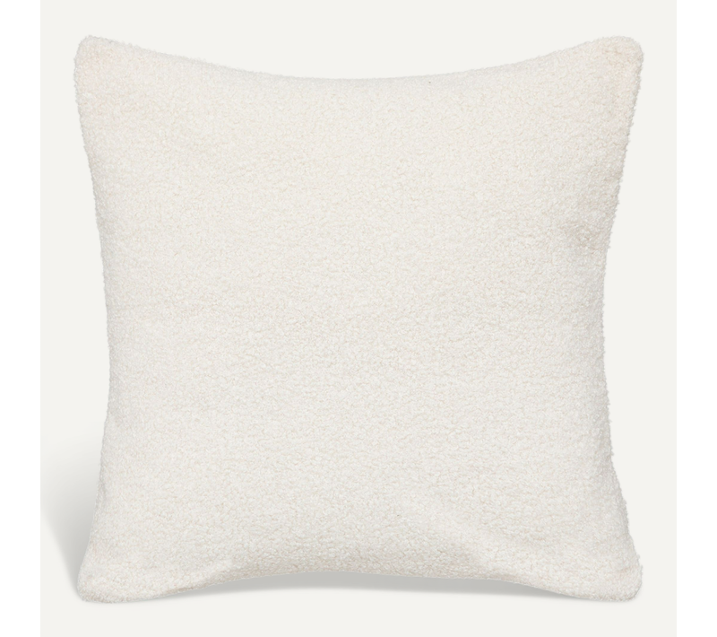 Coussin Décoratif En Fourrure Bouclette Blanc Ivoire 40 X 40 Cm