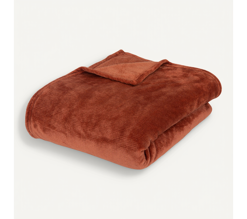 Plaid Flanelle Terracotta 180 X 230 Cm