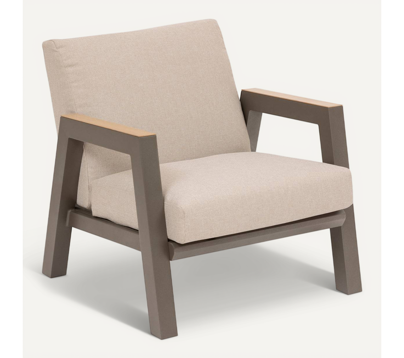 Fauteuil De Jardin "axiome" Praline En Aluminium Traité En Epoxy