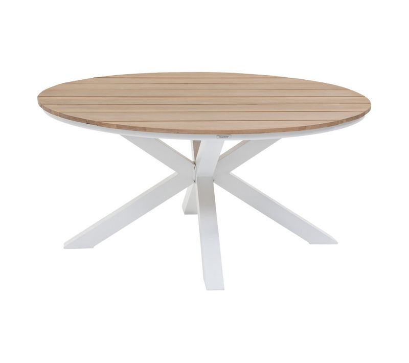 Table Extérieure Ronde 4 Personnes Blanc Oriengo Hespéride