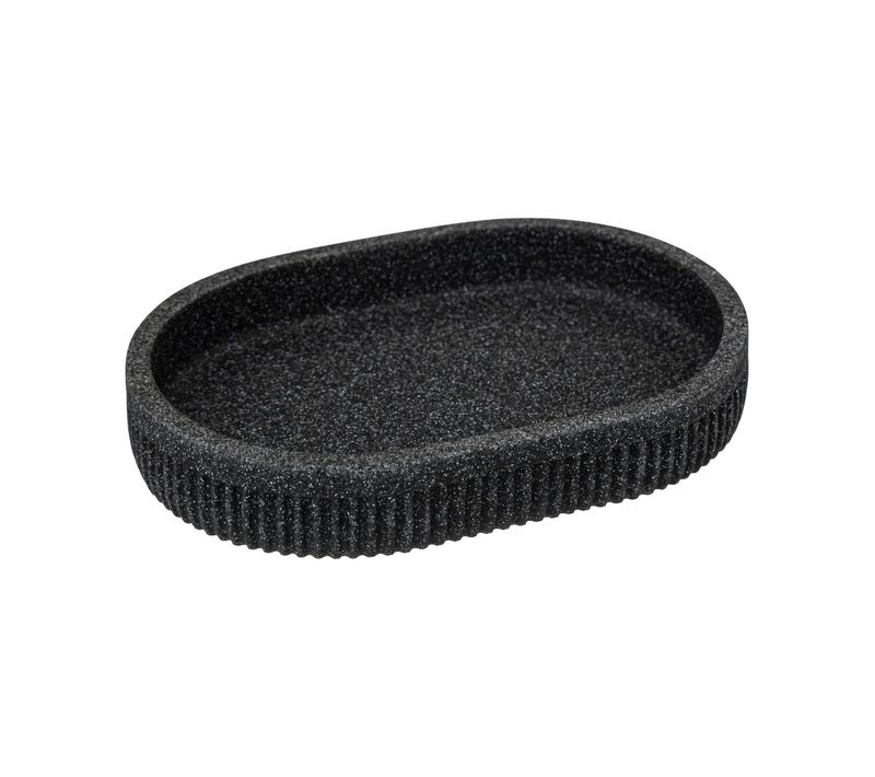 Porte-savon En Résine Striée Gris Ardoise