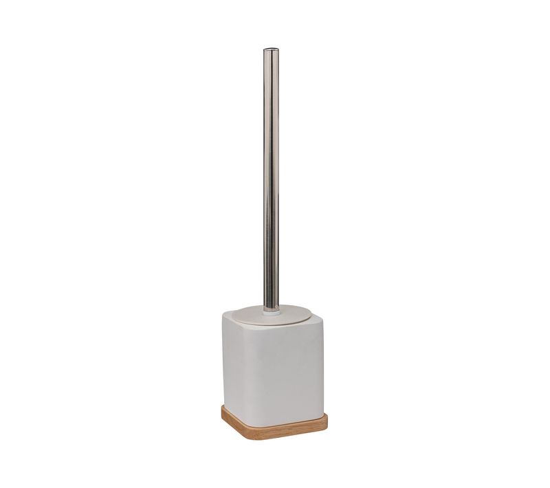 Brosse Wc Avec Support En Inox Et Résine Blanc Mat