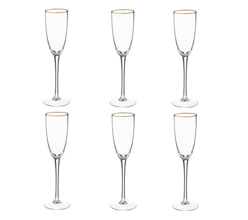 Lot De 6 Flûtes à Champagne "ava" 25cl Transparent