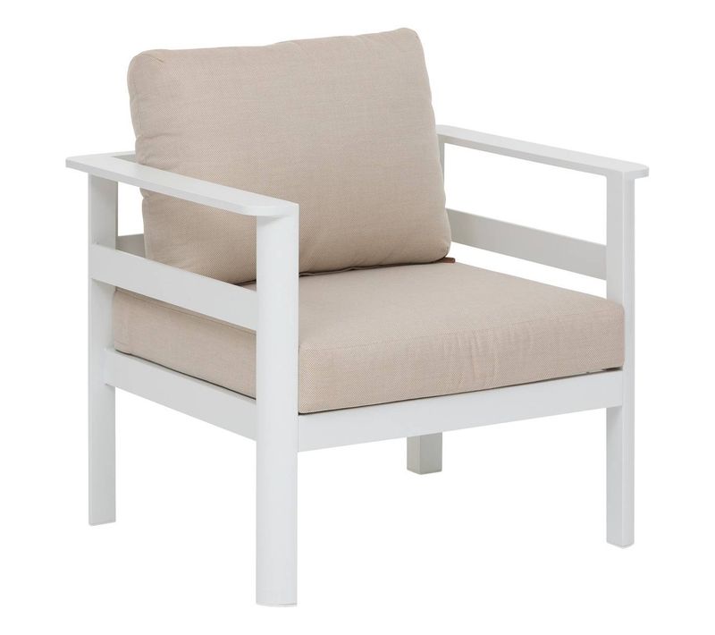 Fauteuil De Salon De Jardin "paradize" Blanc En Aluminium Traité En Epoxy