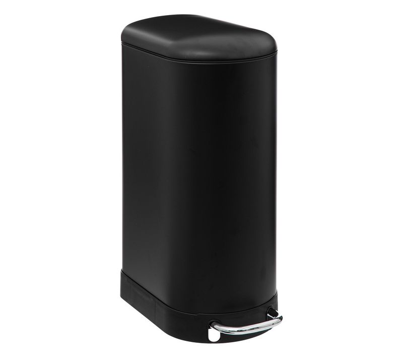 Poubelle 30 Litres En Métal Noir Ouverture à Pédale
