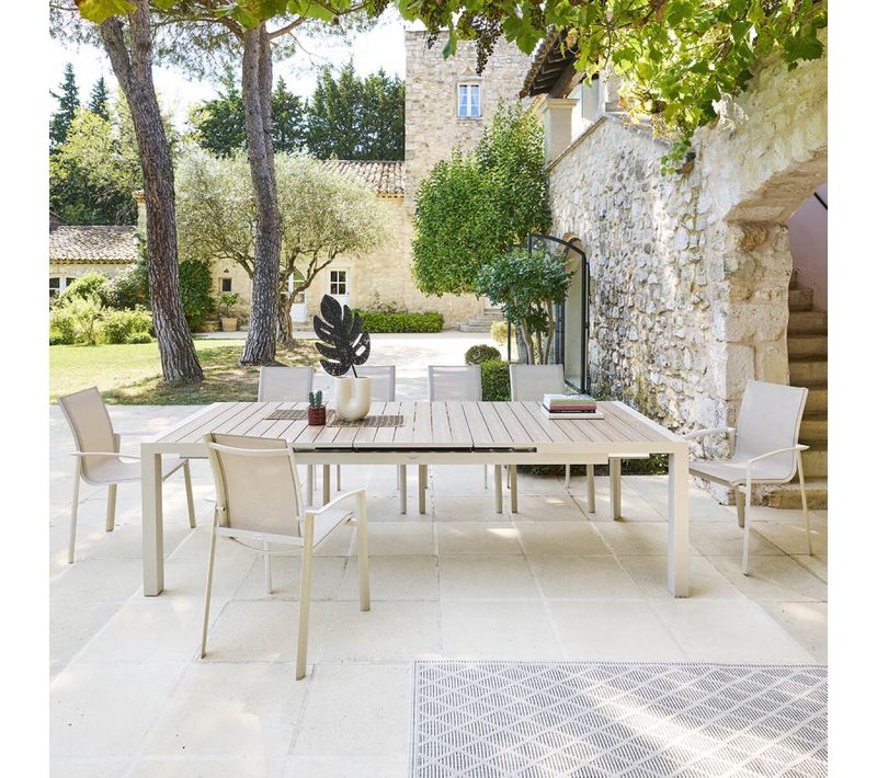 Table Extensible 10p Evasion Lin Et Argile Hespéride