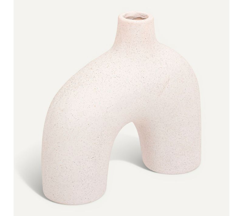 Vase céramique sablée H. 18 cm ASY Blanc