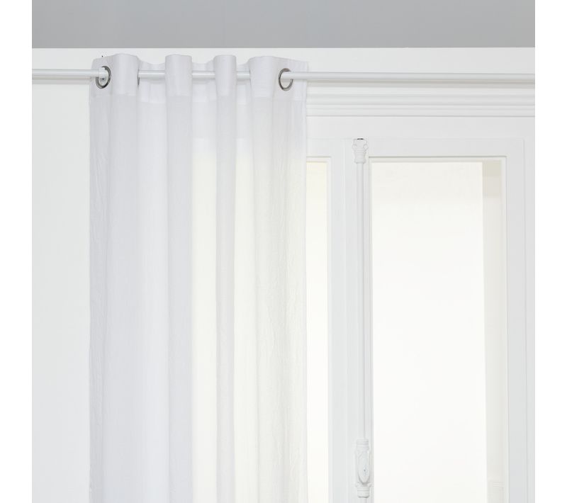 Voilage à Oeillets En Polyester Et Coton Blanc 135 X 240 Cm