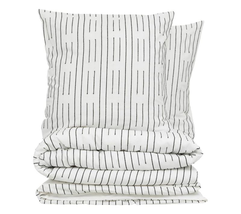 Parure De Lit Kain Coton Blanc/noir 240x220cm